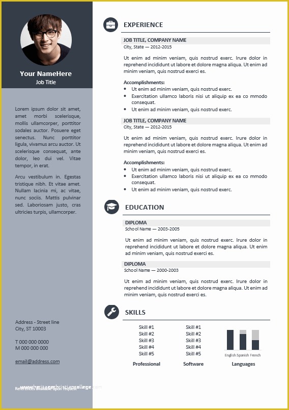 Free Resume Letter Templates Of orienta Free Professional Resume Cv Template