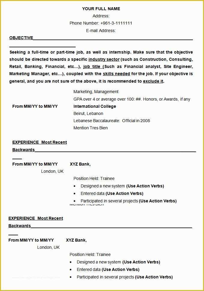 Free Resume Outline Template Of 19 Resume Examples Pdf Doc