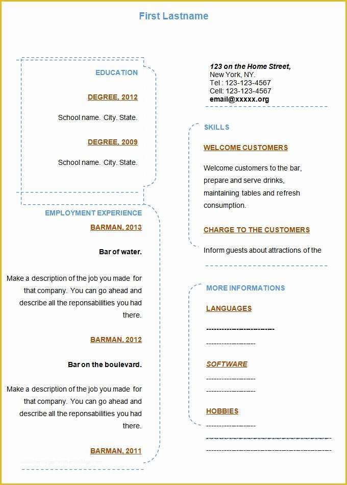Free Resume Outline Template Of 46 Blank Resume Templates Doc Pdf