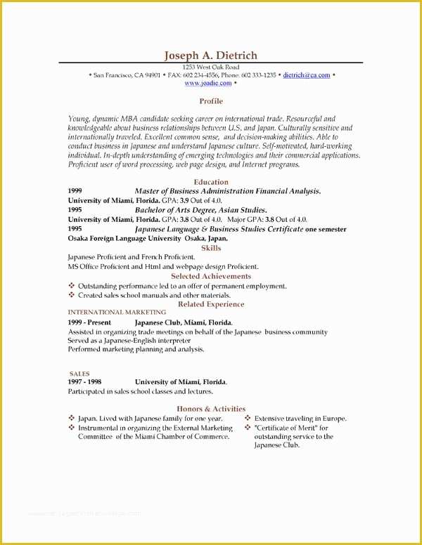 Free Resume Outline Template Of 85 Free Resume Templates