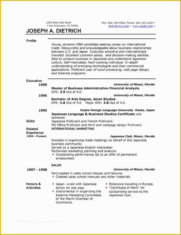 Free Resume Outline Template Of 85 Free Resume Templates