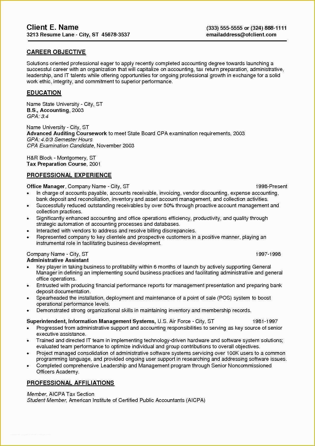 Free Resume Outline Template Of Arborist Resume