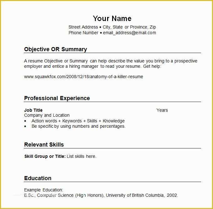 Free Resume Outline Template Of Chronological Resume Template 23 Free Samples Examples