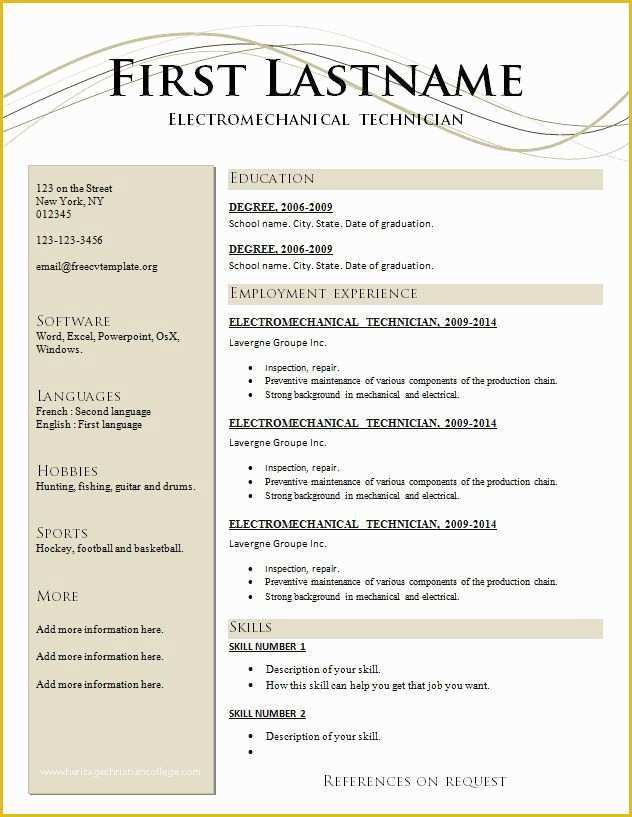 Free Resume Outline Template Of Download Free Resume Template Resume Maker Word Free