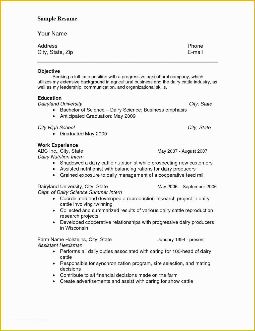 Free Resume Outline Template Of Examples Resumes Blank Writing Template Basic Resume