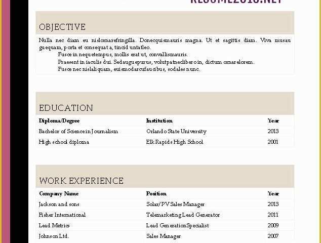 Free Resume Outline Template Of Resume 2016 Download Resume Templates In Word