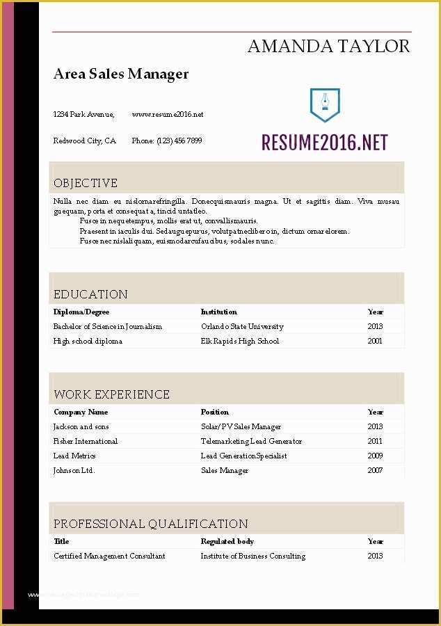 66 Free Resume Outline Template