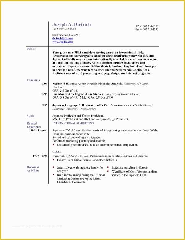 Free Resume Template Download Of 85 Free Resume Templates