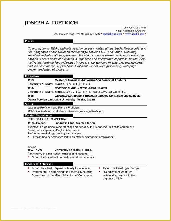 Free Resume Template Download Of 85 Free Resume Templates