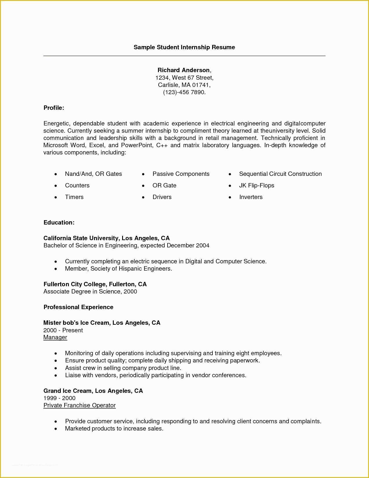 Free Resume Template Download Of Resume and Template Microsoft Student Resume Template