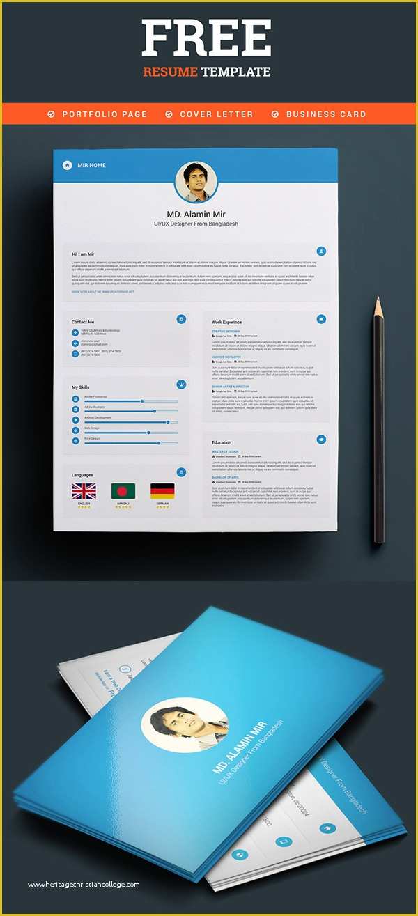 Free Resume Template Psd Of 20 Free Cv Resume Templates &amp; Psd Mockups