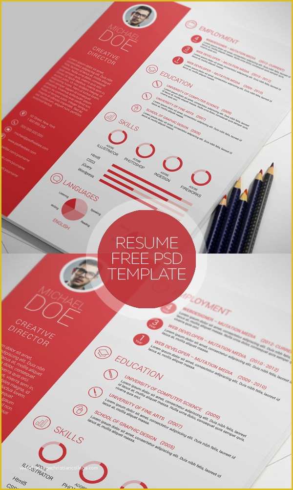 Free Resume Template Psd Of 20 Free Cv Resume Templates & Psd Mockups