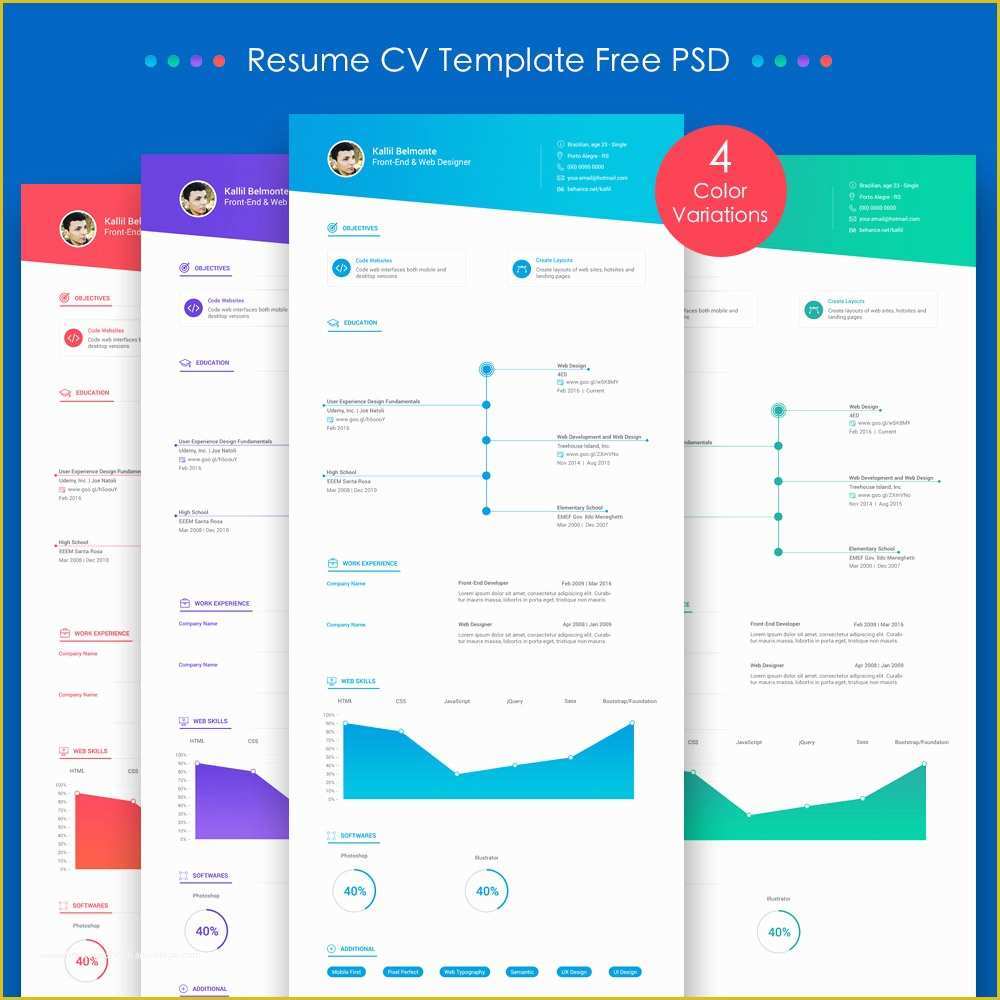 Free Resume Template Psd Of 25 Best Free Resume Cv Templates Psd Download