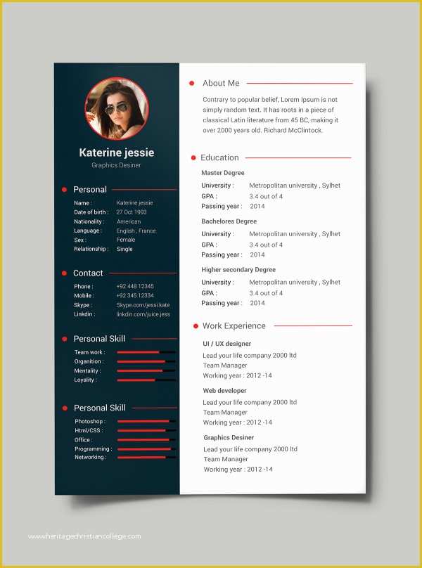 Free Resume Template Psd Of 34 Free Psd Cv Resumes to Find A Good Job