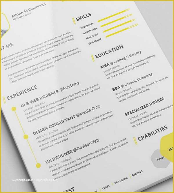 Free Resume Template Psd Of 50 Beautiful Free Resume Cv Templates In Ai Indesign