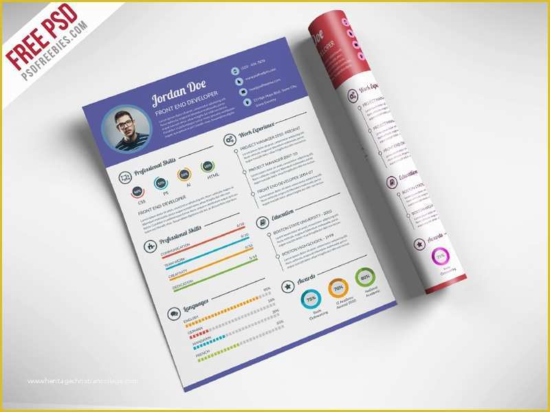 Free Resume Template Psd Of Free Creative Resume for Web Designer Psd Psdfreebies