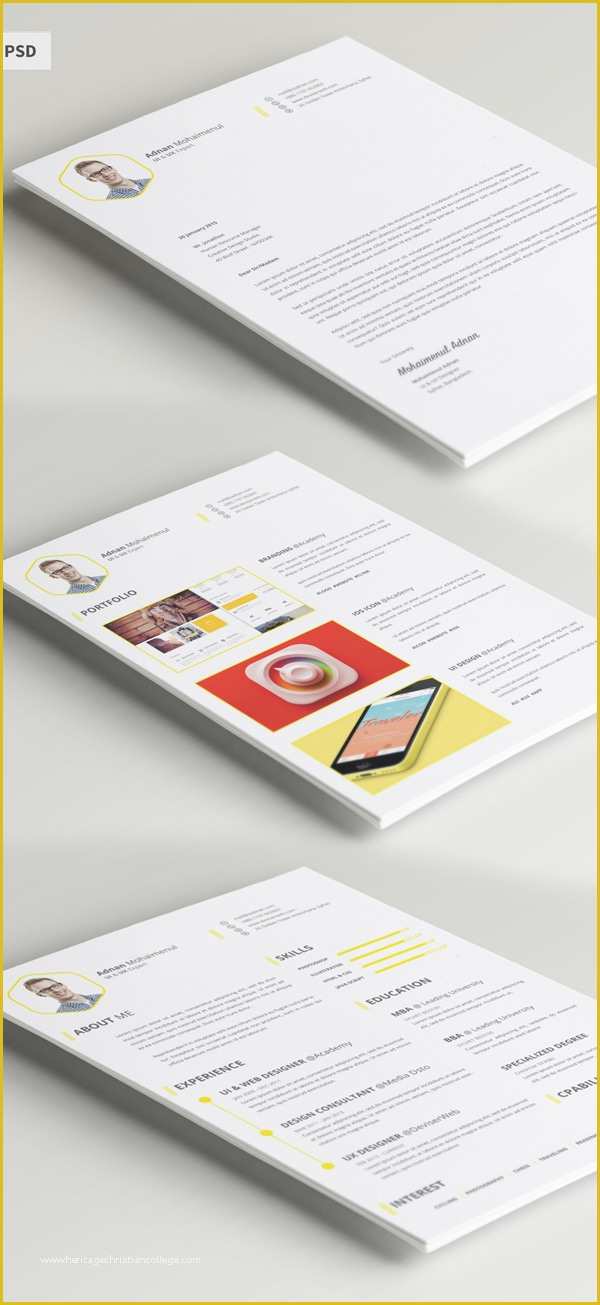 Free Resume Template Psd Of Free Modern Resume Templates & Psd Mockups