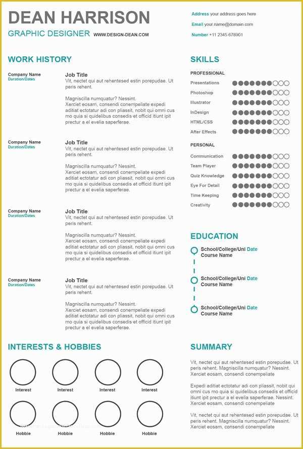 Free Resume Template Psd Of Free Professional Cv Resume and Cover Letter Psd Templates