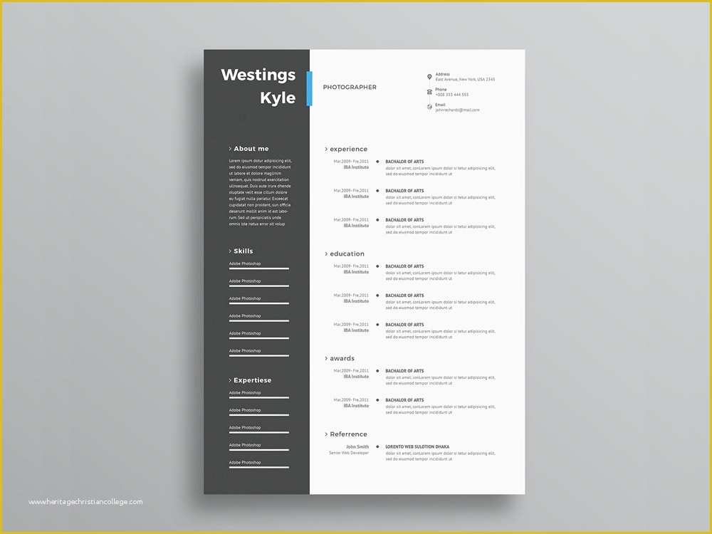 Free Resume Template Psd Of Free Resume Template with Elegant Design In Psd File