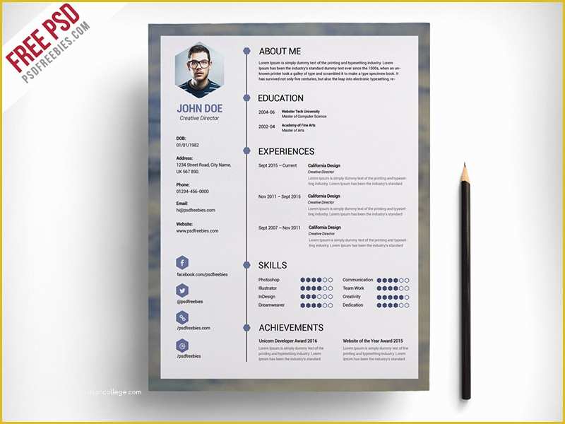 Free Resume Template Psd Of Freebie Free Clean Resume Psd Template by Psd Freebies