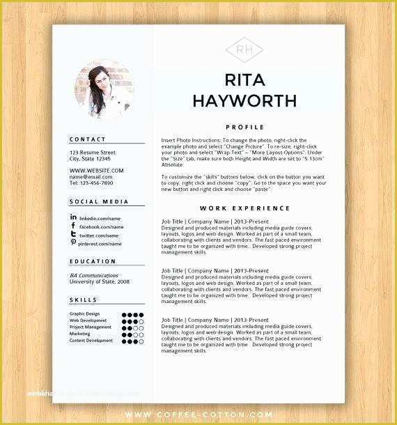 Free Resume Template with Photo Insert Of Free Resume Template for Word Illustrator In with