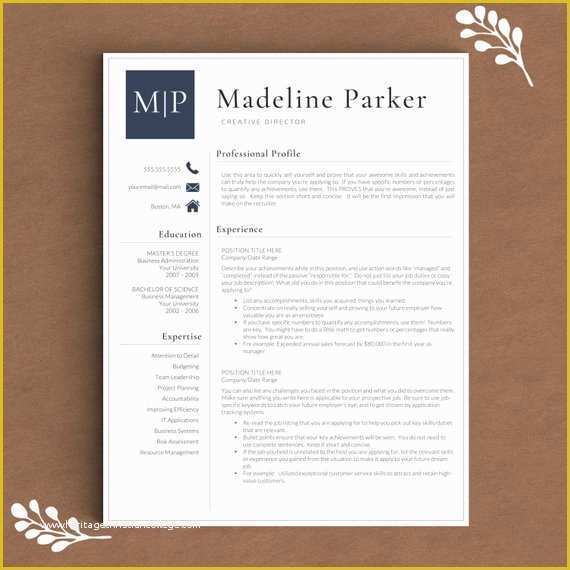 Free Resume Template with Photo Insert Of Professional Resume Template for Word & Pages by