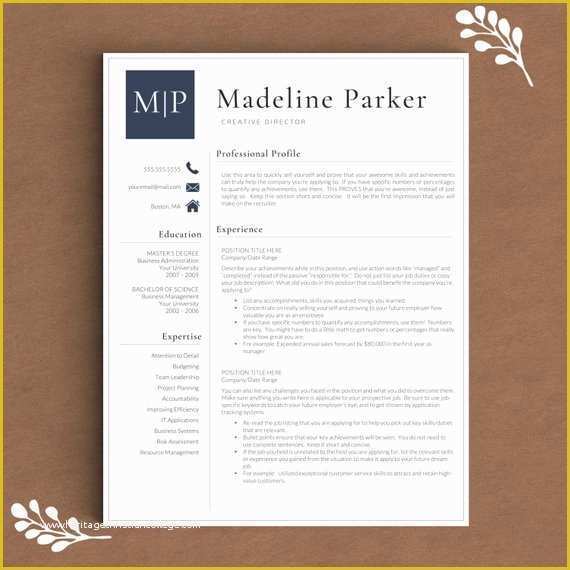 Free Resume Template with Photo Insert Of Professional Resume Template for Word &amp; Pages by