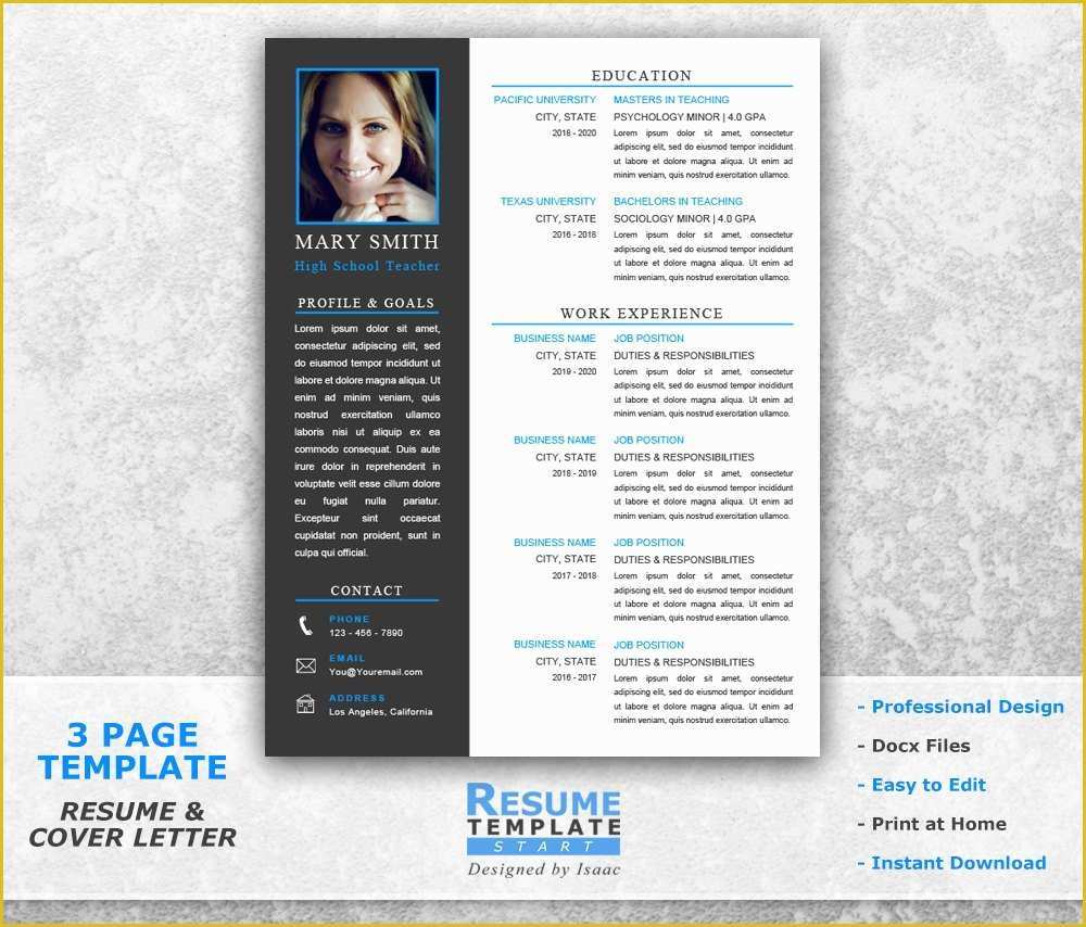 Free Resume Template with Photo Insert Of Teacher Resume Template Word Teaching Resume Template Word
