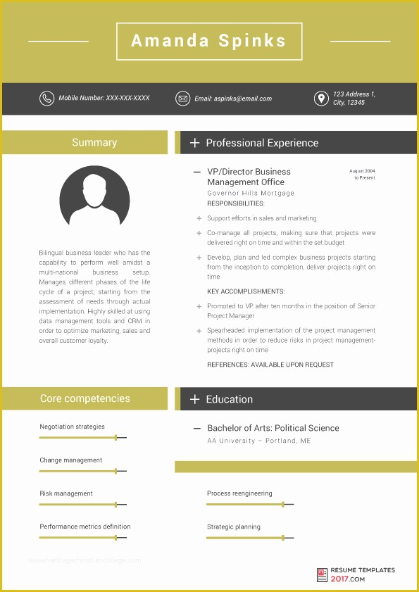 Free Resume Templates 2017 Of Business Resume Template is Designed to Help You to Stand Out