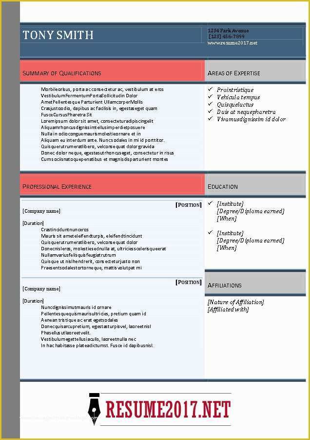 Free Resume Templates 2017 Of Free Resume Templates 2017