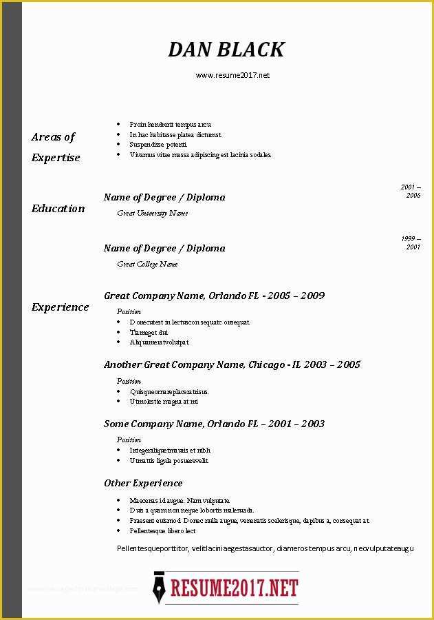 Free Resume Templates 2017 Of Free Resume Templates 2017