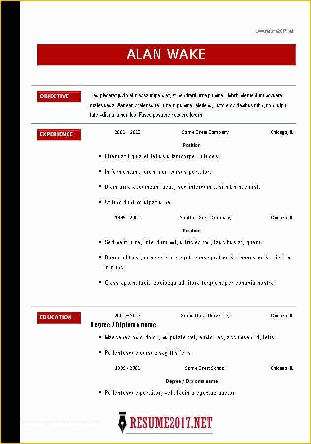 Free Resume Templates 2017 Of Free Resume Templates 2017