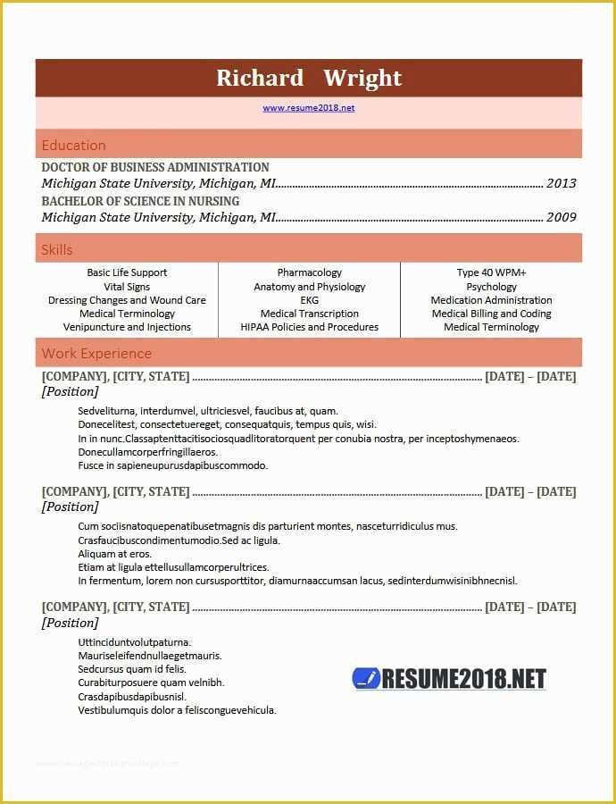 Free Resume Templates 2018 Of Latest Resume Templates 2018