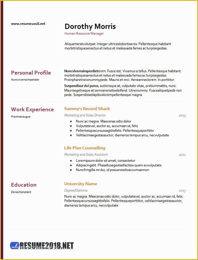 Free Resume Templates 2018 Of Latest Resume Templates 2018