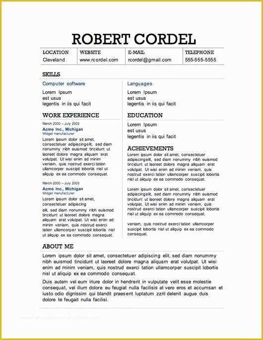 Free Resume Templates Com Of 12 Resume Templates for Microsoft Word Free Download