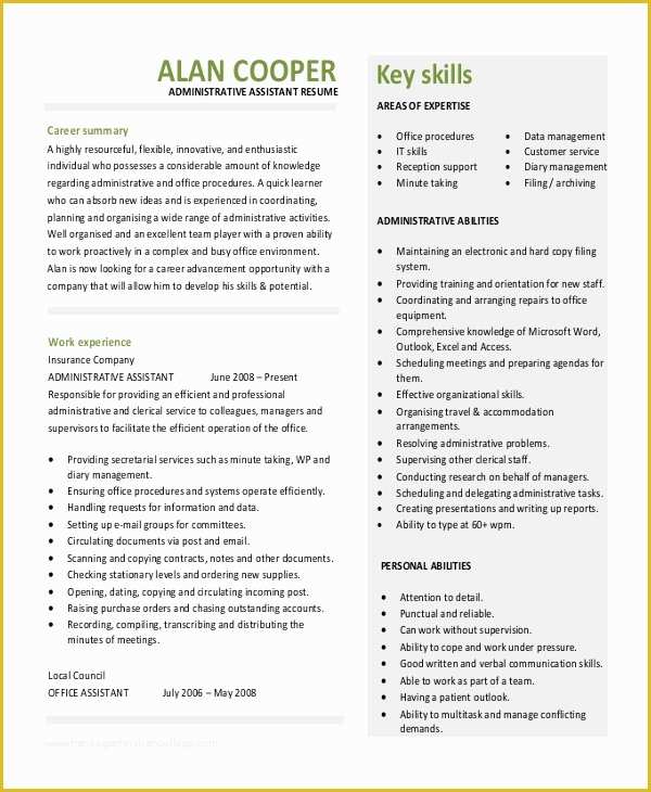 Free Resume Templates Download Pdf Of 10 Executive Administrative assistant Resume Templates