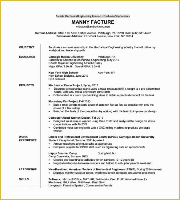 Free Resume Templates Download Pdf Of 14 Resume Templates for Freshers Pdf Doc