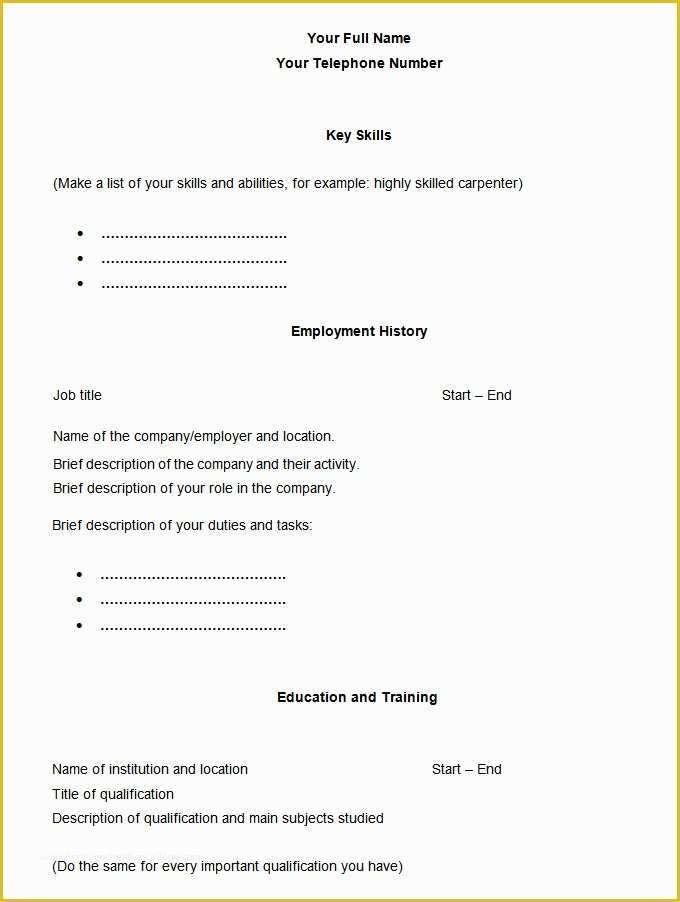 Free Resume Templates Download Pdf Of 46 Blank Resume Templates Doc Pdf