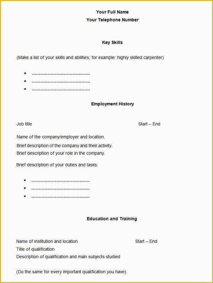 Free Resume Templates Download Pdf Of 46 Blank Resume Templates Doc Pdf