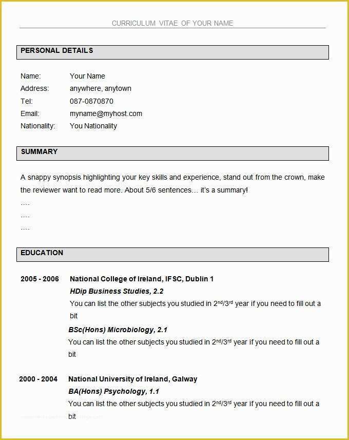 Free Resume Templates Download Pdf Of 70 Basic Resume Templates Pdf Doc Psd