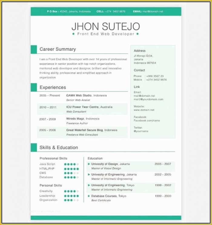 Free Resume Templates Download Pdf Of Creative Excel Templates Template Resume Examples