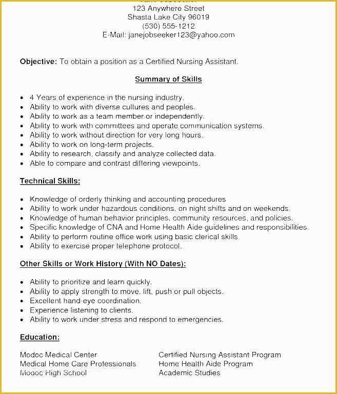 Free Resume Templates for Certified Nursing assistant Of Cna Resume Templates Free Resume for Cna Examples Resume