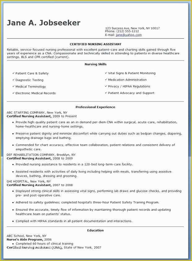 Free Resume Templates for Certified Nursing assistant Of Cv Aide Nyc Free Resume Template Luxury Free Sample