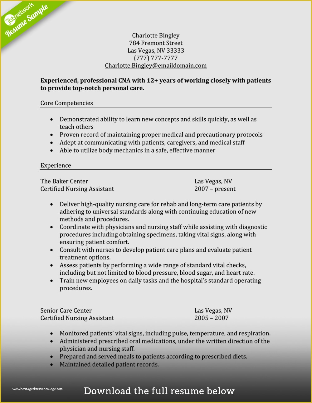 Free Resume Templates for Certified Nursing assistant Of How to Write A Perfect Cna Resume Examples Included