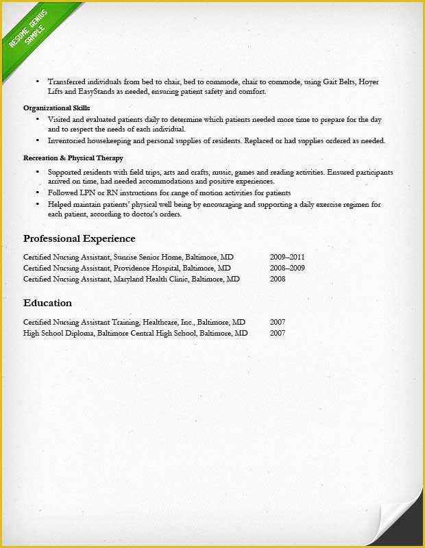 Free Resume Templates for Certified Nursing assistant Of Nursing Resume Sample & Writing Guide