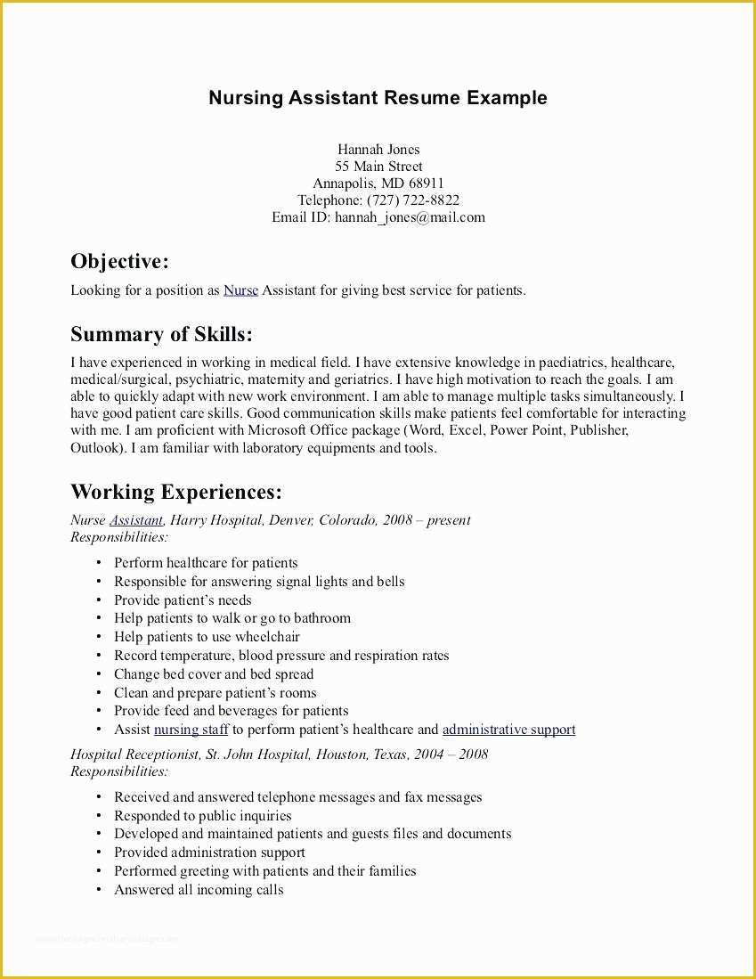Free Resume Templates for Certified Nursing assistant Of Resume Templates Free Pages Download Hr Sample Luxury for