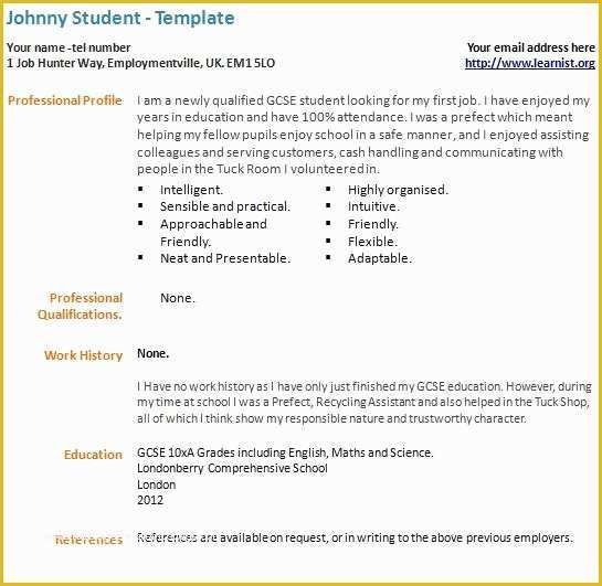 Free Resume Templates for First Time Job Seekers Of Cv Template Student First Job