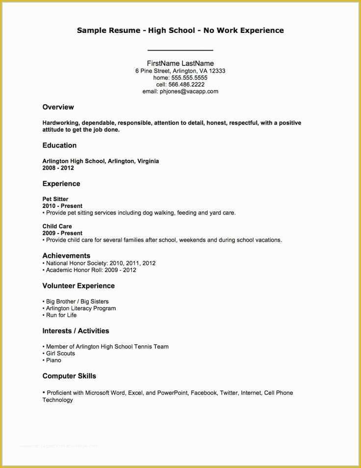 Free Resume Templates for First Time Job Seekers Of First Time Resume Examples