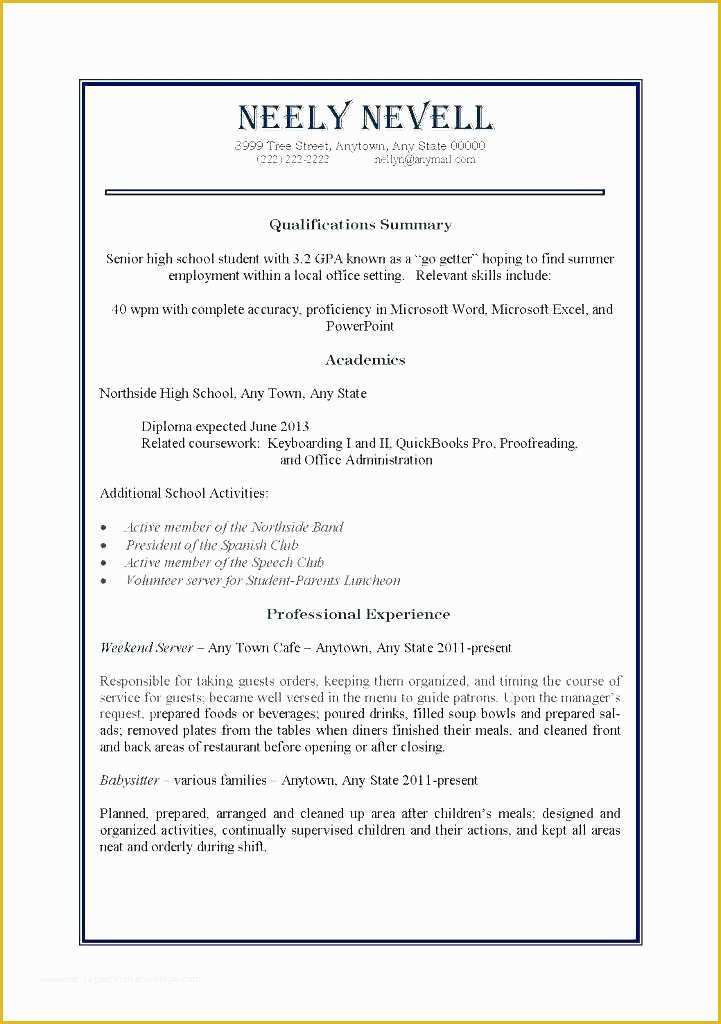 Free Resume Templates for First Time Job Seekers Of First Time Resume Templates First Time Resume Templates