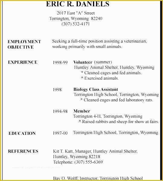Free Resume Templates for First Time Job Seekers Of First Time Resume Templates Resume First Job Template